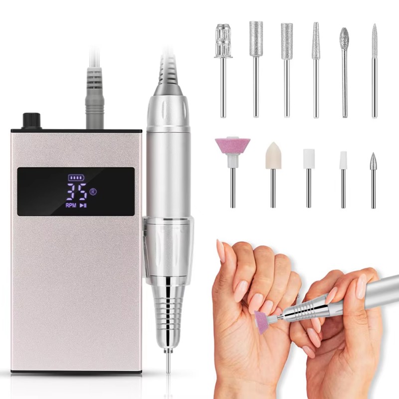 Nízkohlučná přenosná sada na vrtání nehtů